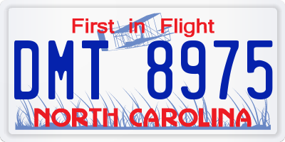 NC license plate DMT8975
