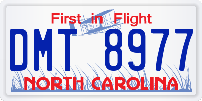 NC license plate DMT8977