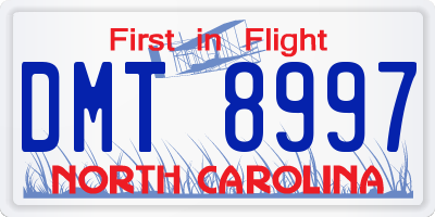 NC license plate DMT8997