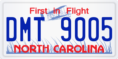 NC license plate DMT9005