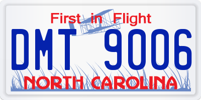 NC license plate DMT9006