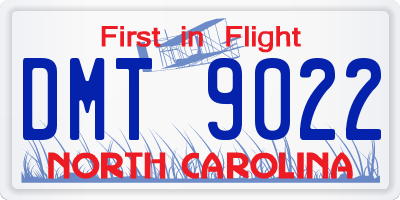 NC license plate DMT9022