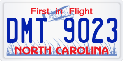 NC license plate DMT9023