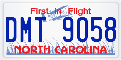 NC license plate DMT9058