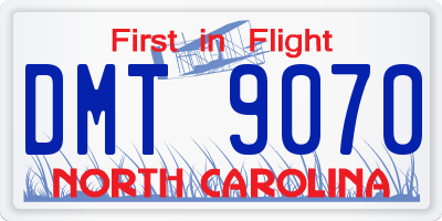 NC license plate DMT9070