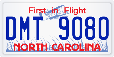NC license plate DMT9080