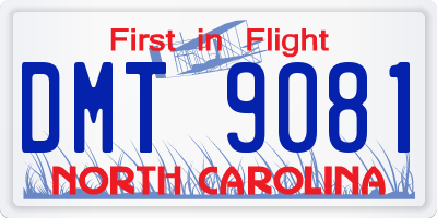 NC license plate DMT9081
