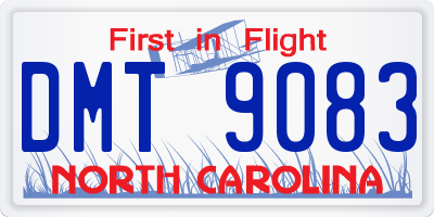 NC license plate DMT9083