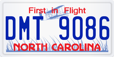 NC license plate DMT9086