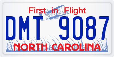 NC license plate DMT9087