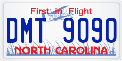 NC license plate DMT9090