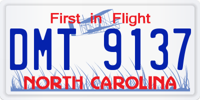 NC license plate DMT9137