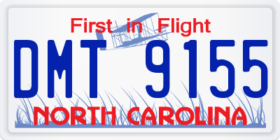 NC license plate DMT9155