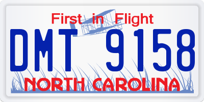 NC license plate DMT9158