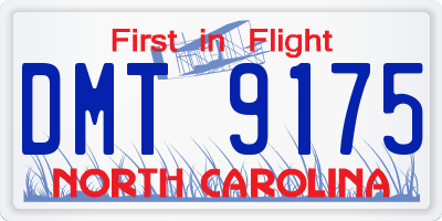 NC license plate DMT9175