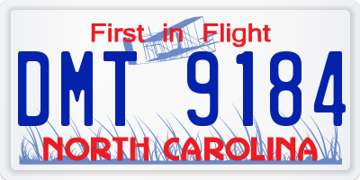 NC license plate DMT9184