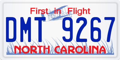 NC license plate DMT9267