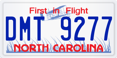 NC license plate DMT9277