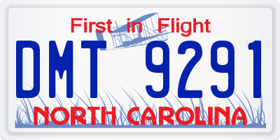 NC license plate DMT9291