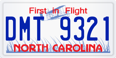 NC license plate DMT9321