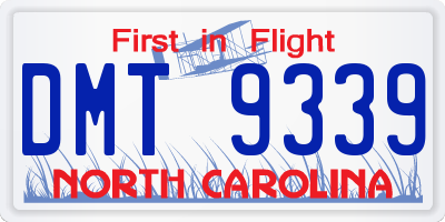 NC license plate DMT9339