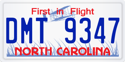NC license plate DMT9347