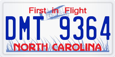 NC license plate DMT9364