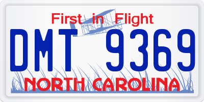 NC license plate DMT9369