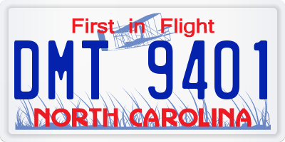 NC license plate DMT9401