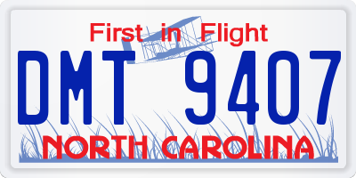 NC license plate DMT9407