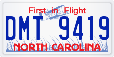 NC license plate DMT9419