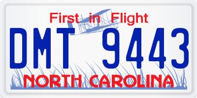 NC license plate DMT9443
