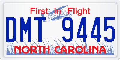 NC license plate DMT9445