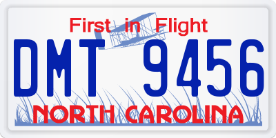 NC license plate DMT9456