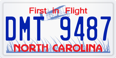 NC license plate DMT9487