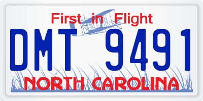 NC license plate DMT9491