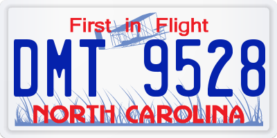 NC license plate DMT9528