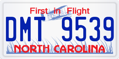 NC license plate DMT9539