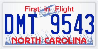 NC license plate DMT9543