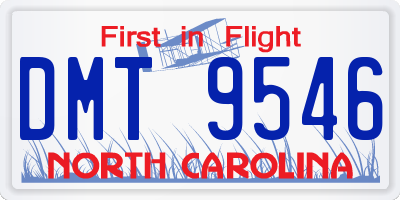 NC license plate DMT9546