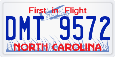NC license plate DMT9572