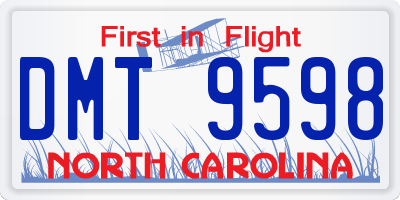 NC license plate DMT9598