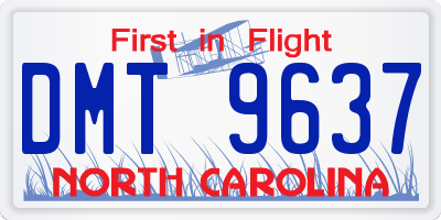 NC license plate DMT9637