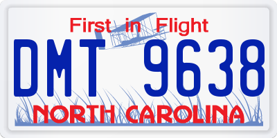 NC license plate DMT9638