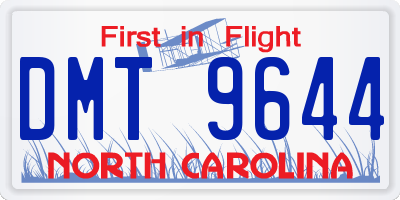 NC license plate DMT9644