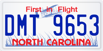 NC license plate DMT9653