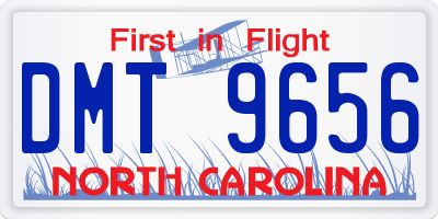 NC license plate DMT9656