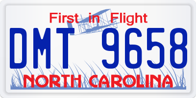 NC license plate DMT9658