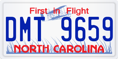 NC license plate DMT9659