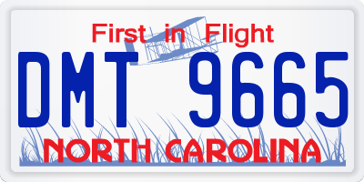 NC license plate DMT9665